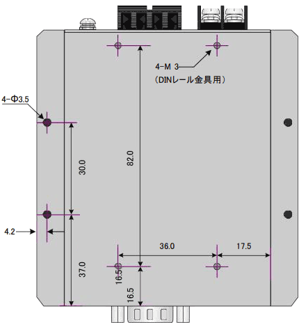 DINレール取付寸法
