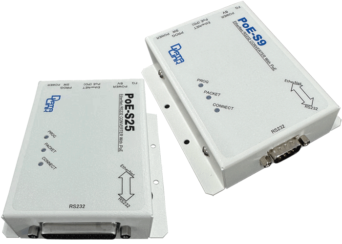 RS232C LAN変換アダプタの外観(PoE-S25/PoE-S9)