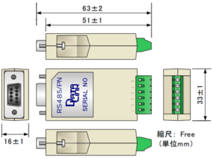 RS485/PN，RS485/PV外形寸法図